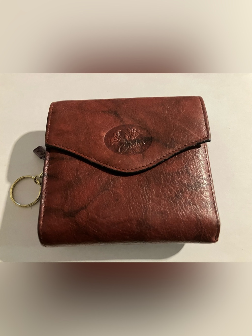 Buxton Dark Brown Leather Fold Wallet with Key Ring